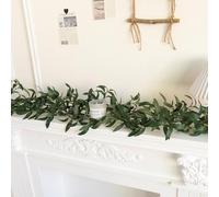 Oliva artificiale da 180 cm, per ghirlanda di foglie con bacche, decorazione per matrimoni, decorazione da parete per la casa e piante rampicanti verdi per feste