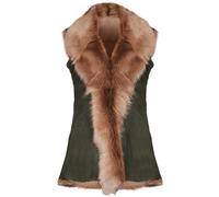 Oliva da Donna Morbido Vera pelle di Pecora Toscana Pelle Gilet Panciotto