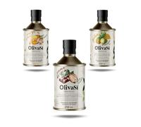 OLIVA SÍ Confezione da 3 lattine di olio extravergine di oliva aromatizzato da 250 ml | Zenzero e Miele, Crema di Cacao e Ananas | Olio extravergine di oliva gourmet per dessert, insalate e tocchi fin