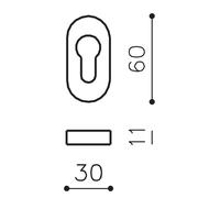 OLIVARI Bocchetta ACCESSORI BOCCHETTE ovale foro yale mat. OTTONE col. CROMO