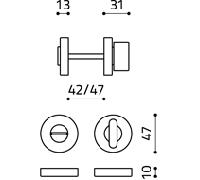 OLIVARI Chiavistello/nottolino LINK tondo libero/occupato con intaglio mat.