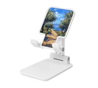 Olive Grove With The Sea Supporto per cellulare pieghevole ad angolo regolabile in altezza Supporto per cellulare portatile da tavolo compatibile con tutti gli smartphone, stile bianco