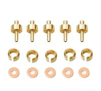 Olive Head Set di 5 rondelle e aghi per olio in metallo per Hope Tech3 V4/E4/X2, compatibili con inserto per tubo HOPE, oro