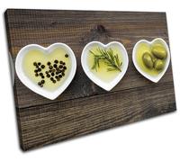 Olive Meditteranean Oil Food Kitchen SINGLE TELA parete arte foto stampa