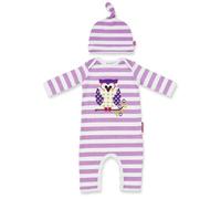 Olive Moss & OWL, PS1-Tuta in Otto il gufo, colore: lilla/bianco, 0-6 mesi