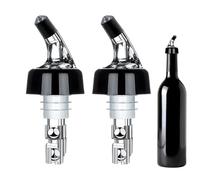Olive Spouts - Stainless Steel 3.66 Inch | Pourers Dust Caps with 2x Wine Bottle | Silver Bottle Pourers 30ml Quantitative Dispenser Supplies for Kitchen Home Outdoor