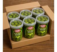 Olive Verdi Nocellara di Sicilia 6x1Kg - Secchiello Richiudibile - Totale 6Kg - Giganti, Carnose e Croccanti - Ideali per Aperitivi, Antipasti e Cucina Mediterranea