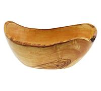 Olive Wood - Ciotola Rustica Ovale per Insalata o Frutta, Colore Naturale con venature