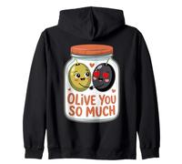 Olive You So Much Pun Loving Olive Carino San Valentino Giorni Felpa con Cappuccio