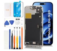 Olivechard Per iPhone 15 Pro OLED Sostituzione Schermo 6.1 pollice Display Assembly con Sensore di Prossimità Cavo Flex Touch Screen Digitizer Kit di Riparazione A3102 A2848 A3101 A3104