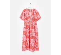 Oliver Bonas Abito midi Oliver Bonas con scollo a V e maniche a sbuffo, rosso e con stampa di sole. 36 rosa