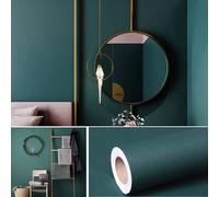 Oliver Carta da parati adesiva verde scuro, con pellicola adesiva opaca, in vinile, decorativa, per cassetti, armadi, scaffali, impermeabile, rimovibile (verde scuro, 40 x 250 cm)