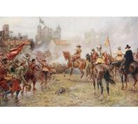 Oliver Cromwell all'assalto di Basing House. Oliver Cromwell 1599 1658. Generale e statista inglese. Dopo il dipinto di Ernest Crofts. Dalla Gran Bretagna e i suoi vicini 1485 - 1688 pubblicato 1923
