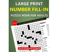 Oliver Hammond Large Print Number Fill-In Puzzle Book for Adults wit (Tascabile)
