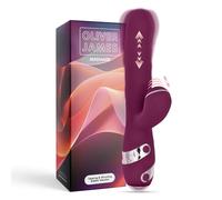 Oliver James Vibratore Rabbit 3-in-1 - Dildo a Spinta Discreto con 10 Vibrazioni, 10 Tap Tapping e 3 Modalità di Spinta | Stimolatore G-Spot e Clitorideo Impermeabile per Donne e Coppie