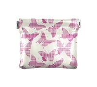 Oliver Jeffers - Portamonete da donna, in pelle, con farfalle, colore: Rosy Beige Magenta