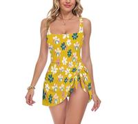Oliver Jeffers Style Azalea Giallo Arcobaleno Confortevole Supporto Un Pezzo Costumi Da Bagno Donna Vita Alta Pancia, Azalea Giallo Arcobaleno, XL