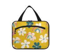Oliver Jeffers Style Azalea Yellow Rainbow Hanging Makeup Bag per le donne con gancio Designer carino borsa cosmetica per Essentials Women Work bolsos para Hombre, Oliver Jeffers Style Azalea Giallo