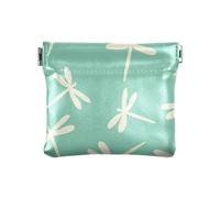 Oliver Jeffers Style Dragonfly Marshmallow Jade - Portamonete da donna, in pelle, portatile, organizer per gioielli per donna e ragazza