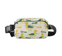 Oliver Jeffers Style Duck Arrow Butter Yellow Emerald Marsupio alla moda borsa a tracolla per donne e uomini, impermeabile, borsa a tracolla per passaporto con tracolla regolabile per allenamento