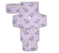 Oliver Jeffers Style Kiwi Giada Uccello Design Viola Riutilizzabile Fasciatoio Pad per Bambino con Tasca in Tessuto Pannolino Fasciatoio Fasciatoio Bambino Stazione di Viaggio Kit Cambiadores de pa