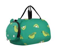Oliver Jeffers Style Kiwi Jade Bird Design Green2 Piccola borsa da palestra con scomparto per scarpe multifunzionale bagaglio a mano per ragazzi e ragazze