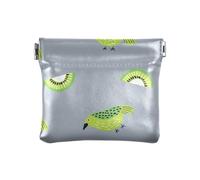 Oliver Jeffers Style Kiwi Jade Bird Design Verde Grigio PU Pelle Piccola Moneta Unico Portamonete Porta Carte Organizer per le Donne