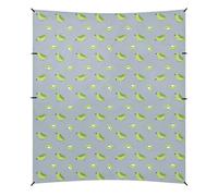 Oliver Jeffers Style Kiwi Jade Bird design verde grigio tenda da spiaggia pieghevole UPF50 impermeabile grande riparo solare con pala di sabbia per campeggio, picnic, cortile e pesca