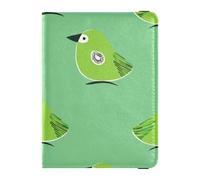 Oliver Jeffers Style Kiwi Jade Bird Design verde in pelle carino porta passaporto per viaggio Vaccino Card Holder Combo Porta passaporto per le donne Leggero