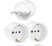 Oliveria Adattatore da viaggio da Francia a Italia - 3 pezzi, spina a 2 pin a 3 pin