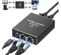 Oliveria LAN Splitter da 1 a 3 Splitter Ethernet 1000Mbps Switch LAN 3 Porte con Cavo di Alimentazione Type-C Switch Gigabit per Computer, Hub, Switch, Router, Set-Top Box, TV Digitale, ECC.