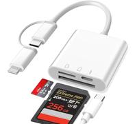 Oliveria Lettore Schede SD iPhone, [Certificato Apple MFi] 3 in 1 Lettore SD iPhone, Lightning SD Card Reader, Lettore Scheda SD iPhone, Adattatore Scheda SD per iPhone, SD Card Reader per iPhone iPad