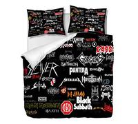 OliveSleep - Set copripiumino decorativo, motivo: rock n’roll, per letto king size, 3 pezzi, con 2 federe (Multi 27, king size)