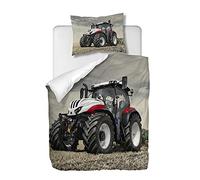 OliveSleep - Set copripiumino per letto singolo, motivo trattore fattoria, 2 pezzi, con 1 federa (multi 1, singolo)