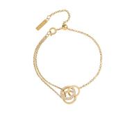 Olivia Burton Braccialetto da Donna Collezione CLASSIC CRYSTAL INTERLINK in Oro Giallo Chiaro con Anelli Intrecciati e Cristalli - 24100005