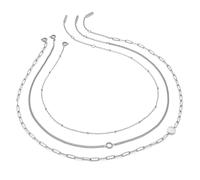 Olivia Burton Collana a catena da donna Collezione ILLUSION in Acciaio Inossidabile disponibile in versione argentata o dorata, Silver