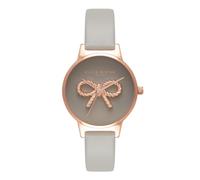 Olivia Burton Gray Artificial Leather Dress Watch