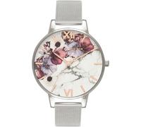 Olivia Burton OB16MF09 - Orologio analogico al Quarzo da Donna con Cinturino in Rete in Acciaio Inossidabile Argentato