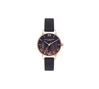 Olivia Burton Orologio Analogico al Quarzo da Donna Collezione DARK BOUQUET con Cinturino in Pelle Nero - OB16WG43
