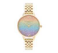 Olivia Burton Orologio Analogico al Quarzo da Donna Collezione RAINBOW con Cinturino in Acciaio Inossidabile di Colore Dorato - OB16RB23