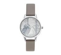Olivia Burton Orologio Analogico al Quarzo da Donna Collezione SNOW GLOBE con Cinturino in Pelle Eco-Compatibile Grigio - OB16SG10