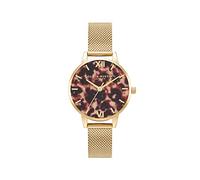 Olivia Burton Orologio Analogico al Quarzo da Donna Collezione TORTOISESHELL con Cinturino in Maglia Metallica in Acciaio Inossidabile di Colore Dorato - OB16LP10