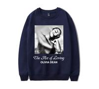 Olivia Dean Merch Felpa Girocollo Manica Lunga Moda Felpa Unisex THE ART OF LOVING Pullover, Marina Militare, S