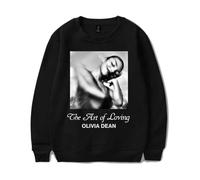 Olivia Dean Merch Felpa Girocollo Manica Lunga Moda Felpa Unisex THE ART OF LOVING Pullover, Nero , XS