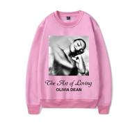 Olivia Dean Merch Felpa Girocollo Manica Lunga Moda Felpa Unisex THE ART OF LOVING Pullover, rosa, XS