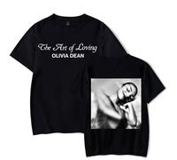 Olivia Dean Merch T-Shirt New Logo Casual Manica Corta The Art of Loving T-Shirt, Nero , XS