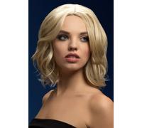 Olivia Fever Parrucca Donna Deluxe Calore Resistente Costume Bob Bionda O Brow