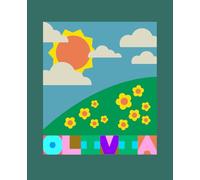 OLIVIA: first name notebook: personalized journal with field of flowers design. 110 lined pages. soft matte cover