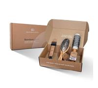 Olivia Garden Bamboo Touch Hair Care Box - Set di Spazzole con Detangle Combo S, Thermal Blowout Brush 33 & Brush Cleaner in Omaggio - Confezione Regalo dal Tocco Naturale