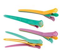 Olivia Garden Double Clip - Cartoncino con 4 Double Clips Piccole Nere - Separa più sezioni di capelli, Più facile per fare i ricci, pettinare e asciugare i capelli